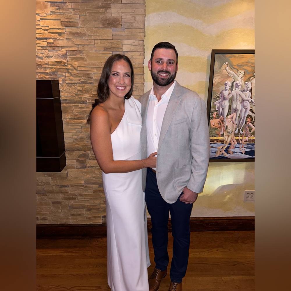 Anthropologie Weddings One Shoulder Bow Dress